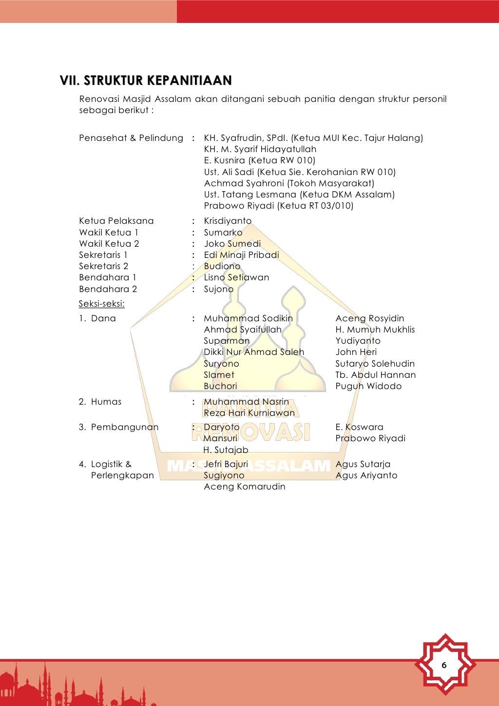Proposal renovasimasjidassalam jan2011
