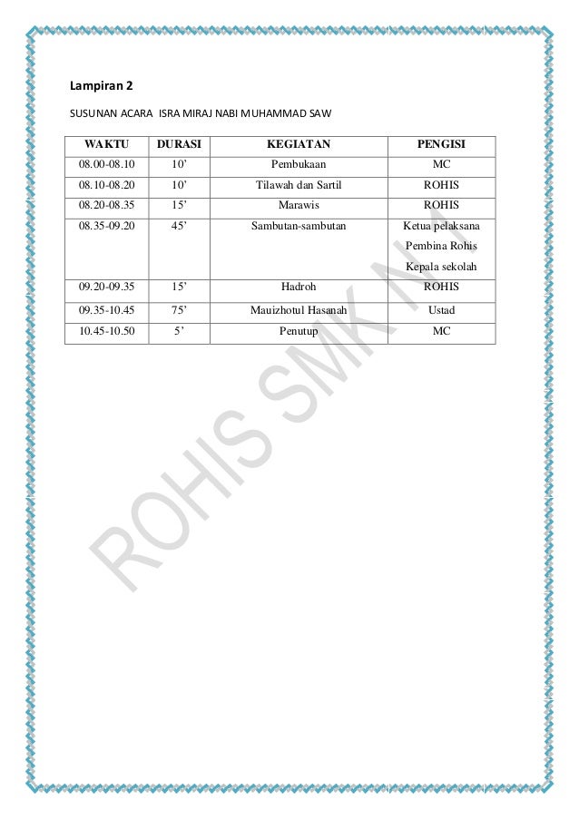 Contoh Proposal Penyelenggaraan Isra Mi Raj