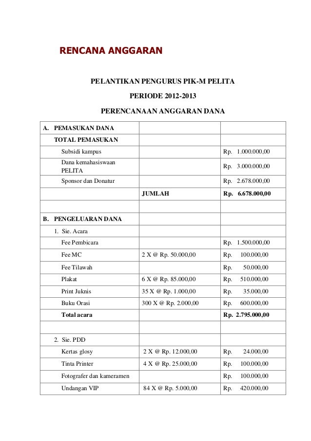 Proposal acara