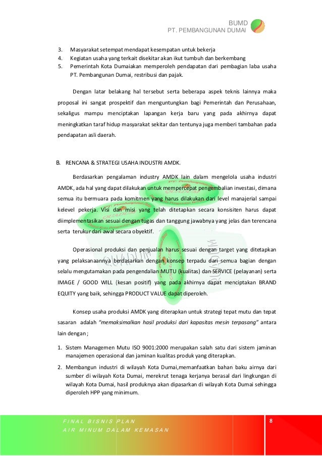 Proposal Air Minum Dalam Kemasan
