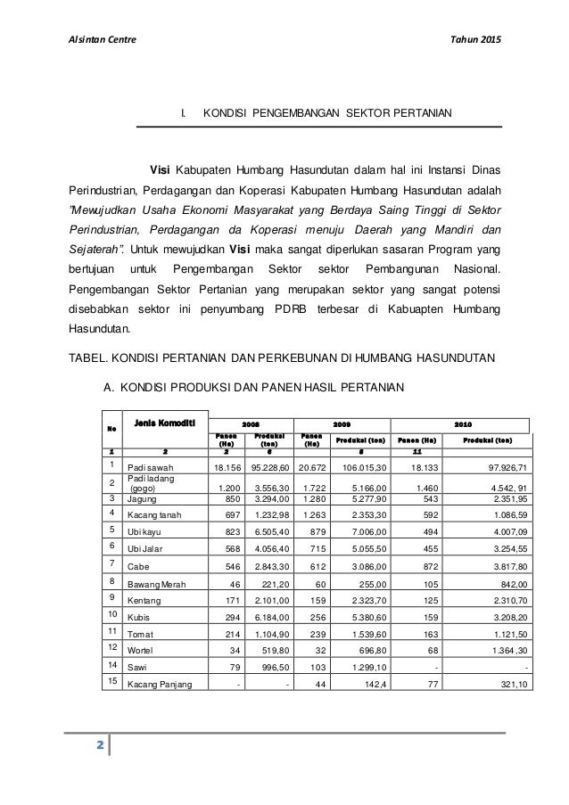 Proposal alsintan centre humbahas