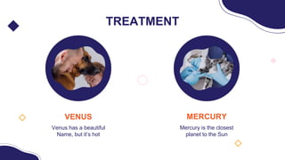 VENUS
Venus has a beautiful
Name, but it’s hot
MERCURY
Mercury is the closest
planet to the Sun
TREATMENT
 