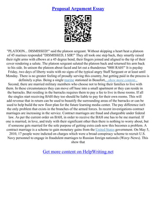 Proposal Argument Essay Examples | PDF
