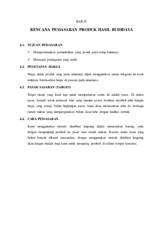 Contoh Proposal Usaha Budidaya Ayam Petelur  KEWIRAUSAHAAN