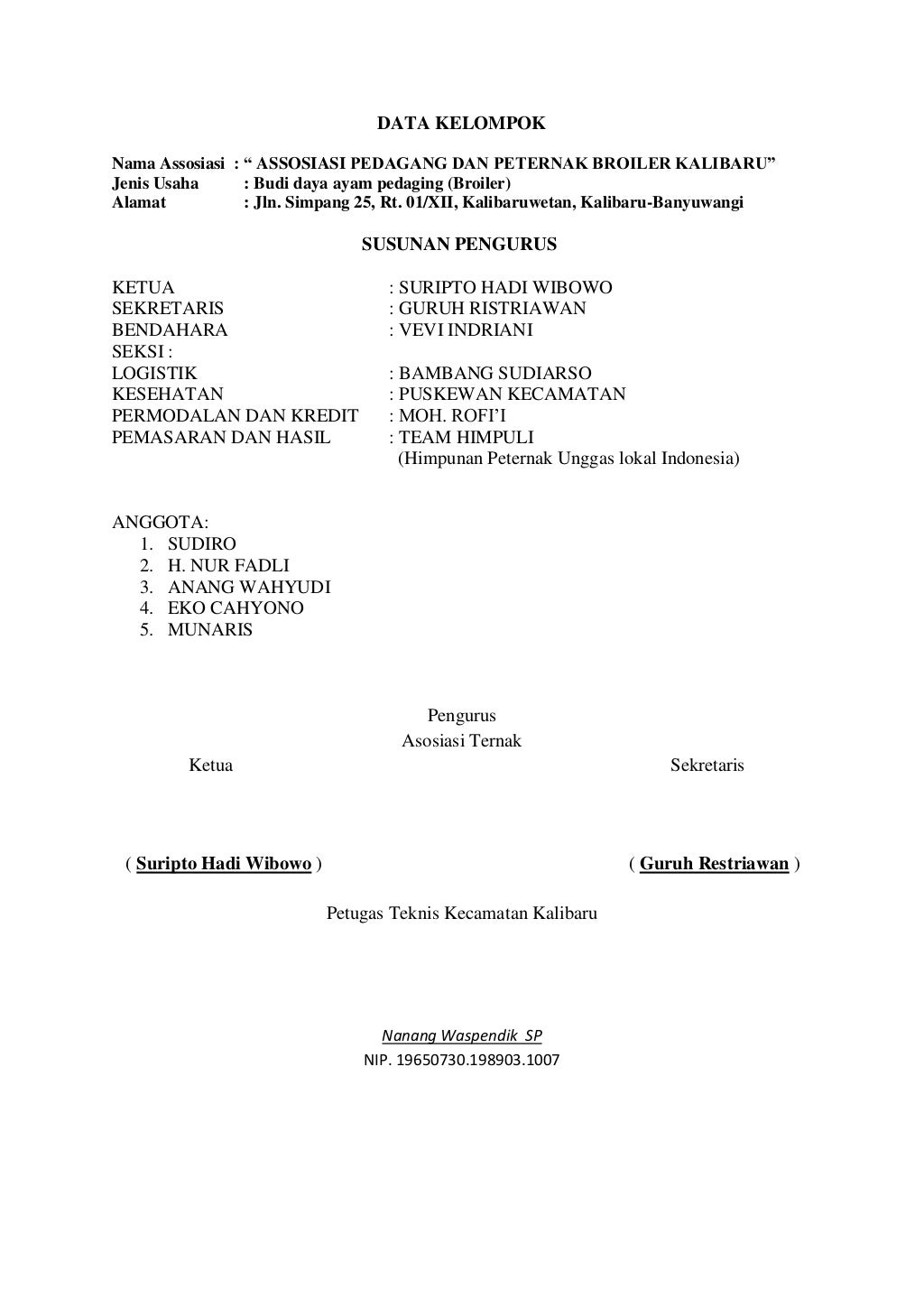 Proposal usaha ayam daging