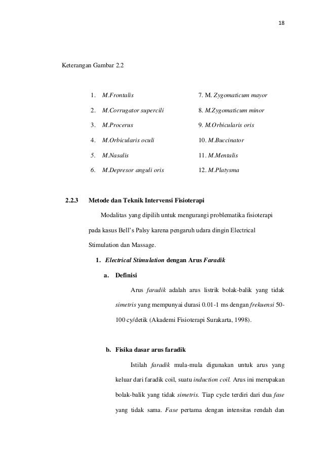 Proposal bell's palsy