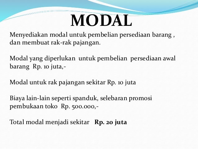 Proposal Usaha Toko Kelontong Rumahan