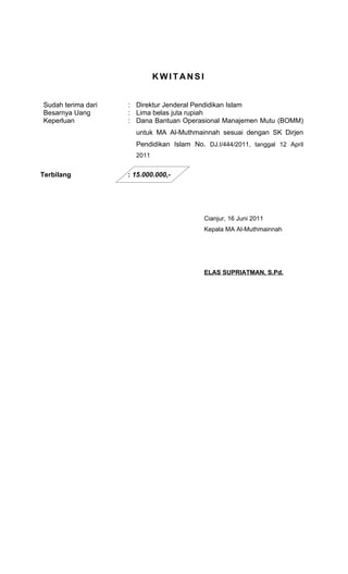 Proposal BOMM MA Al-Muthmainnah