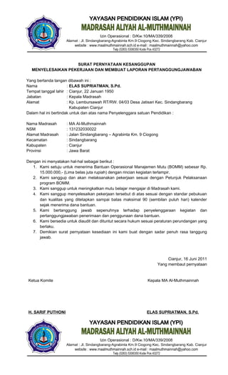 Proposal BOMM MA Al-Muthmainnah