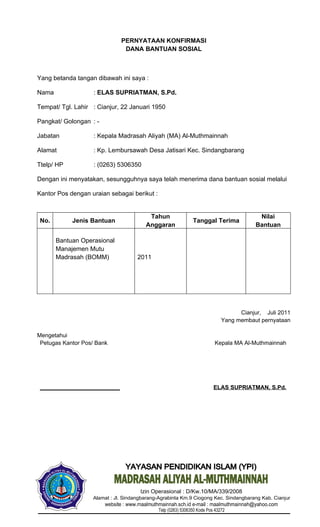 Proposal BOMM MA Al-Muthmainnah