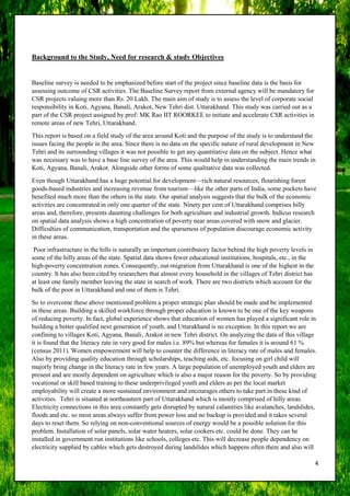 Proposal for Baseline Study for BSNL in New Tehri District | PDF