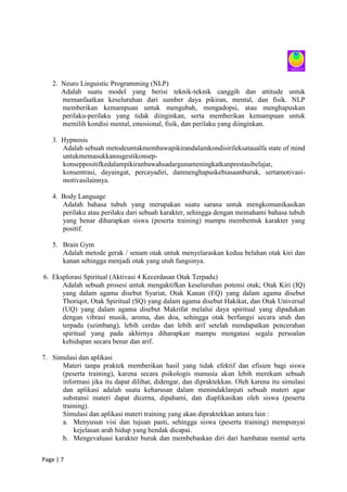 Proposal character building training | DOCX