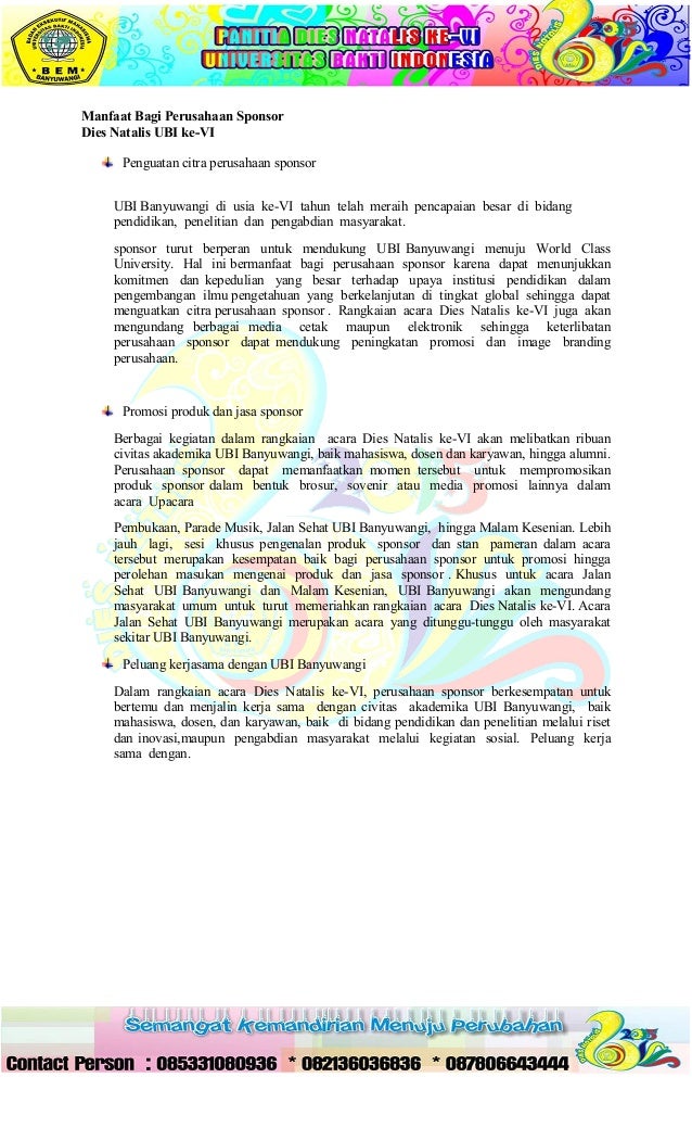 Proposal diesnatalis universitas by pungkivication