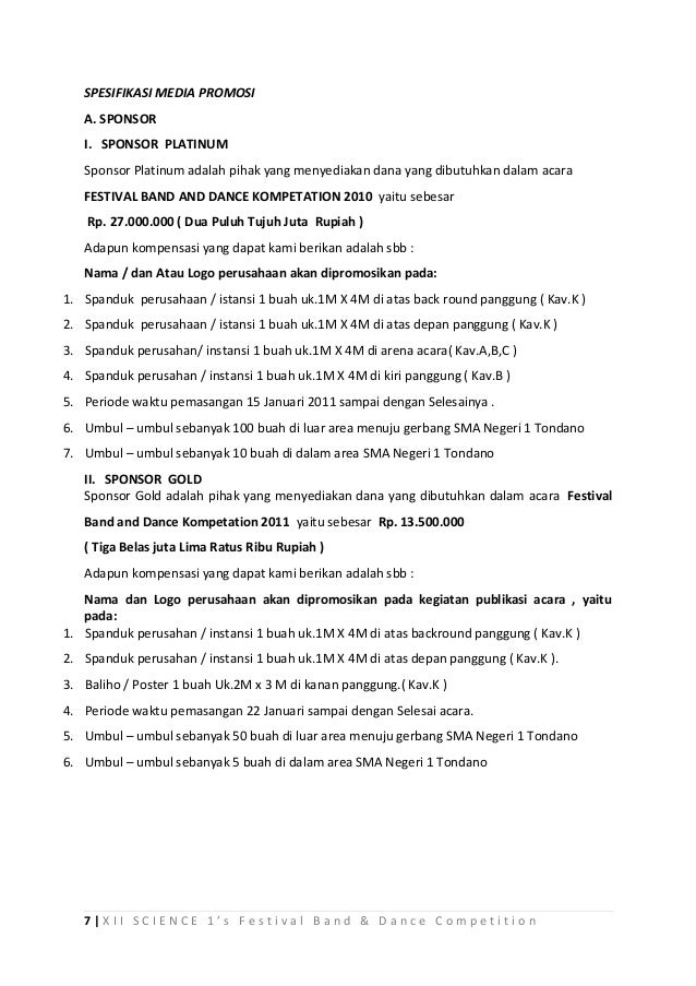 Contoh Proposal Kegiatan Band Aneka Contoh