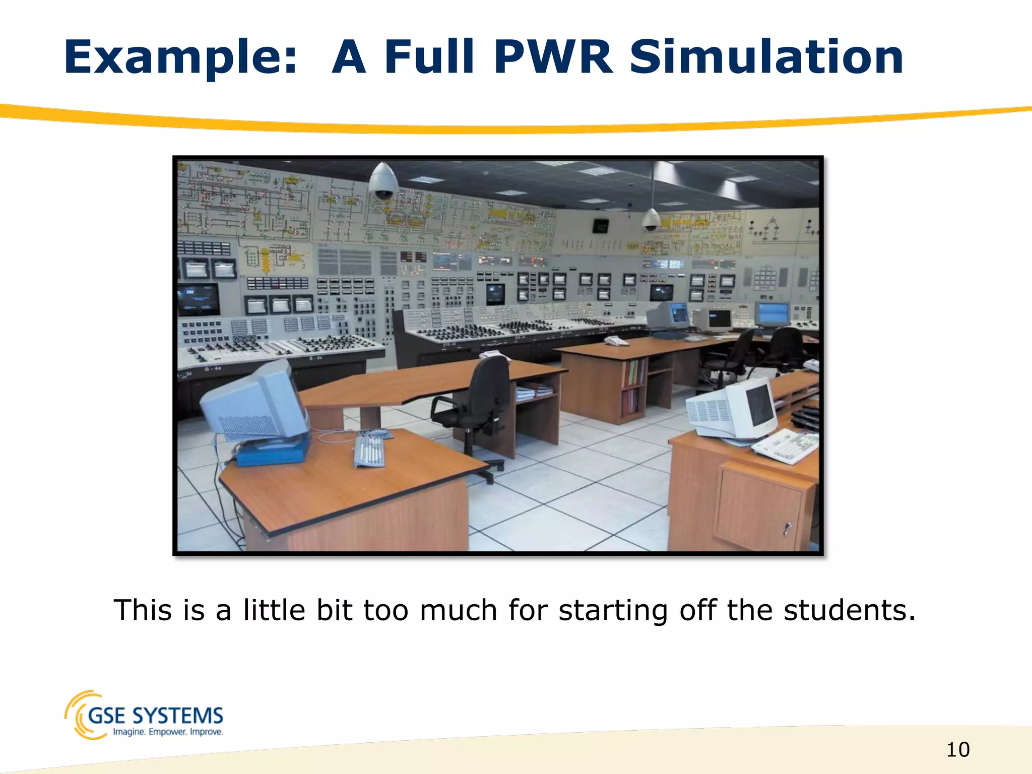 10
Example: A Full PWR Simulation
This is a little bit too much for starting off the students.
 