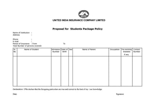 Proposal form format