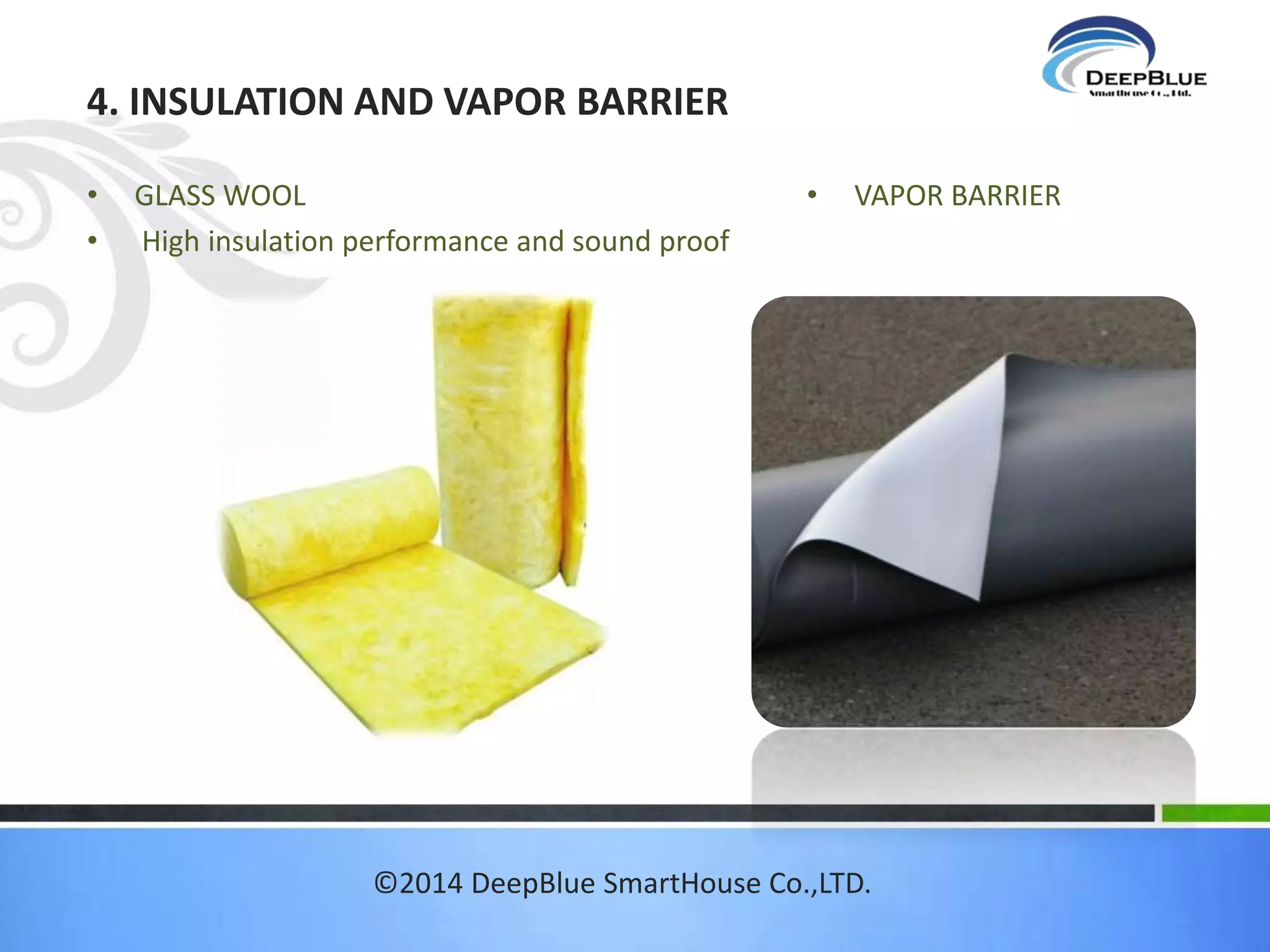 2.FLOOR PLAN 
The floor plan can be either from our database or custom tailor design 
Limitation 
Width max.4.6m 
Length max. 11.9m 
Inter. Height 2.4m 
©2014 DeepBlue SmartHouse Co.,LTD. 
 