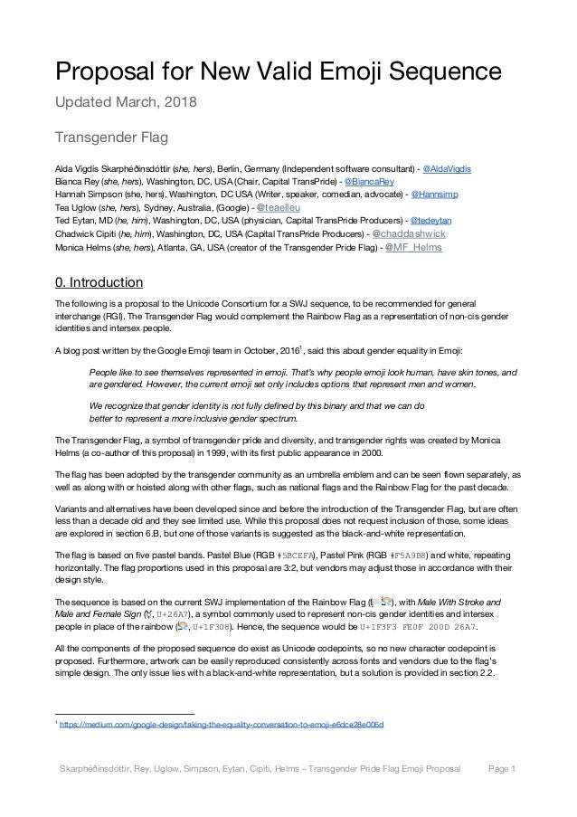Proposal For New Valid Emoji Sequence Transgender Flag Version 4 Fo