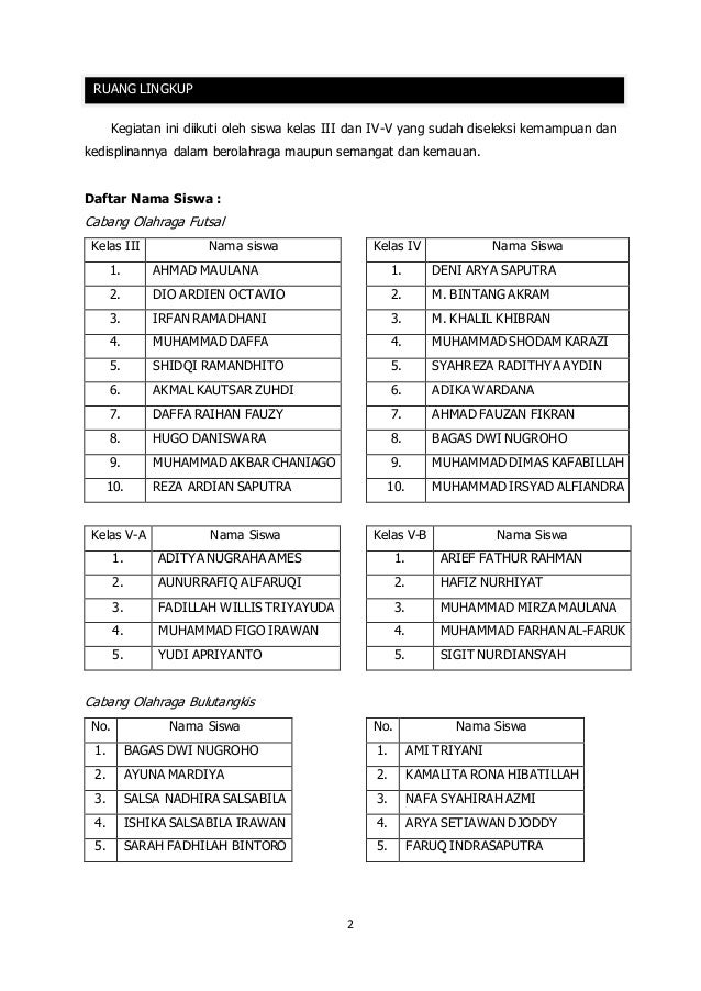 Proposal pengajuan ekstrakurikuler futsal