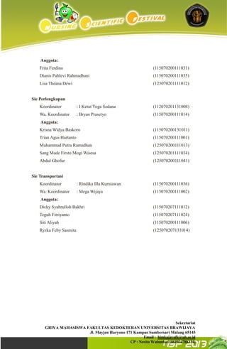 Proposal institusi nsf 2013 universitas brawijaya | PDF