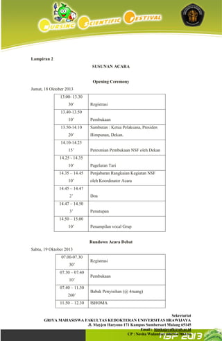 Proposal institusi nsf 2013 universitas brawijaya | PDF