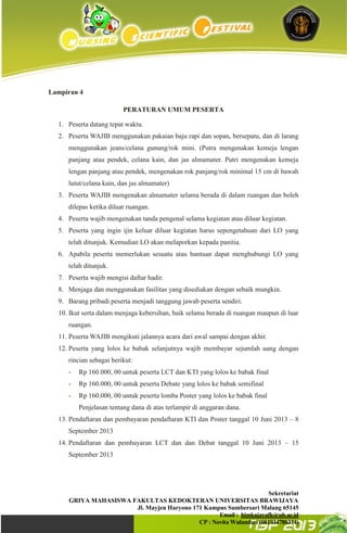 Proposal institusi nsf 2013 universitas brawijaya | PDF