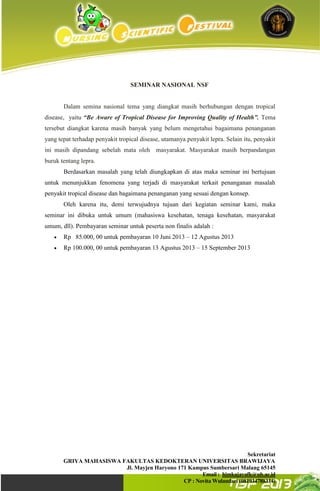 Proposal institusi nsf 2013 universitas brawijaya | PDF