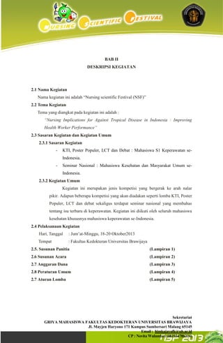 Proposal institusi nsf 2013 universitas brawijaya | PDF