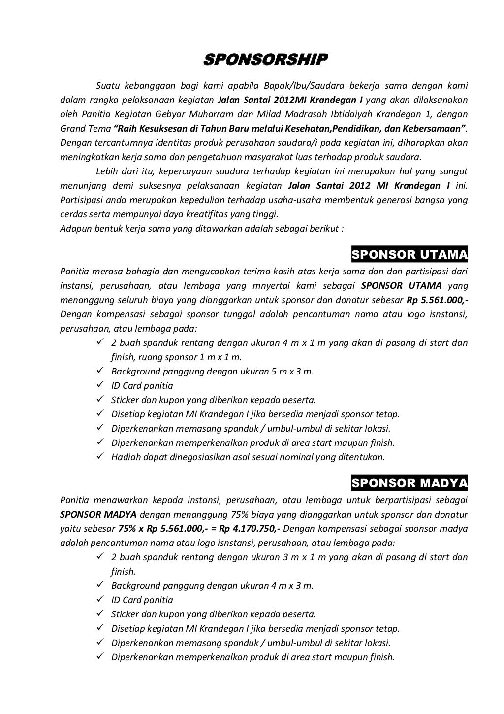 Proposal jalan sehat 2012