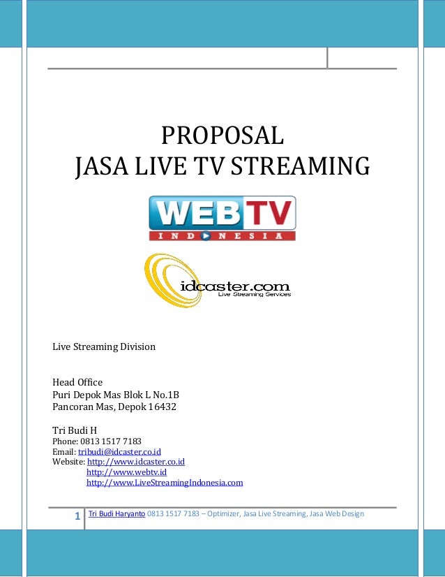 Proposal Jasa Live TV Streaming Murah Jakarta Indonesia