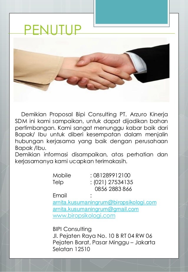 Proposal Penawaran Jasa psikotest, tes psikologi, tes