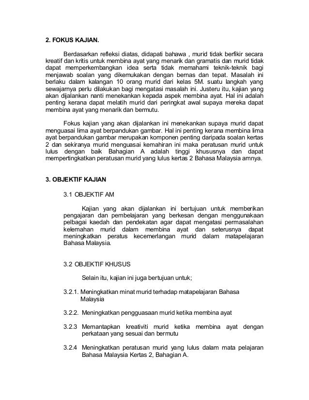 Proposal kajian tindakan bahasa malaysia