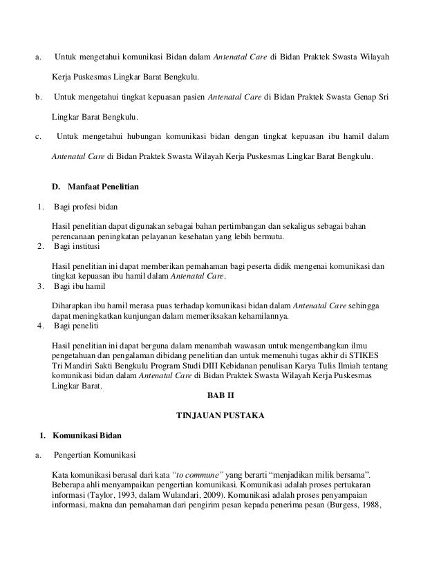Proposal kebidanan poltekkes AKBID PARAMATA RAHA