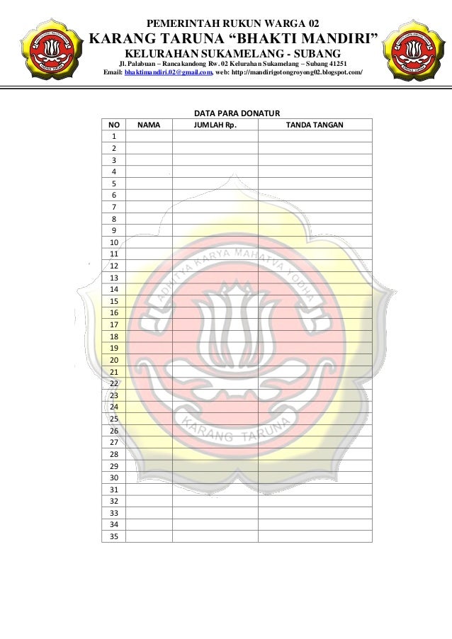 Proposal kegiatan agustusan 2013