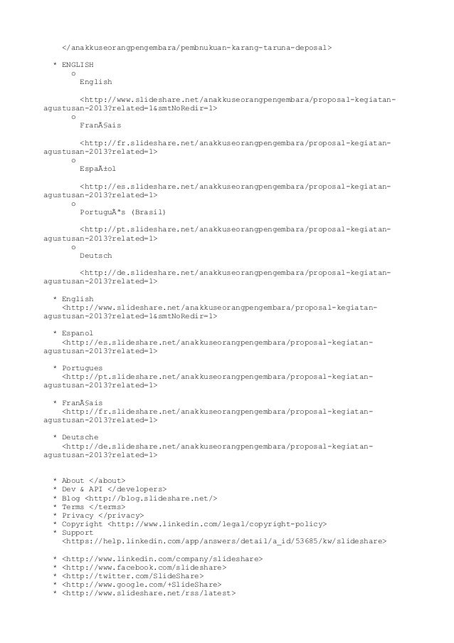 Proposal kegiatan agustusan 2013