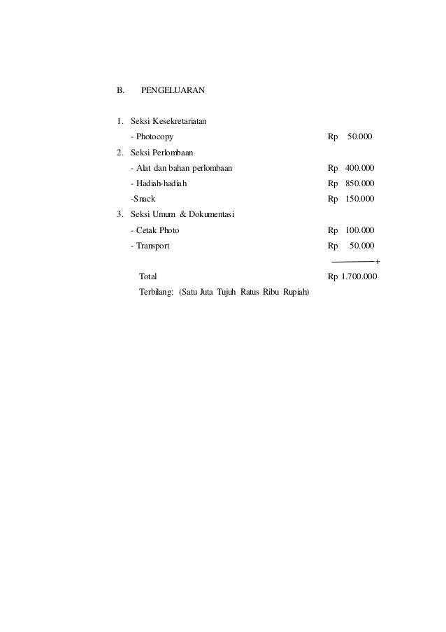 CONTOH Proposal kegiatan