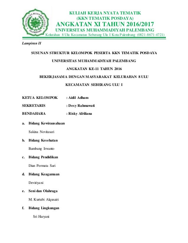 Proposal kegiatan kkn tematik posdaya