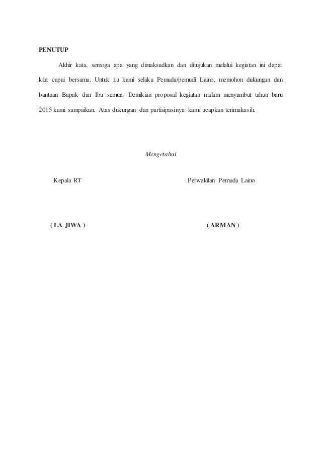 Proposal kegiatan pemuda laino