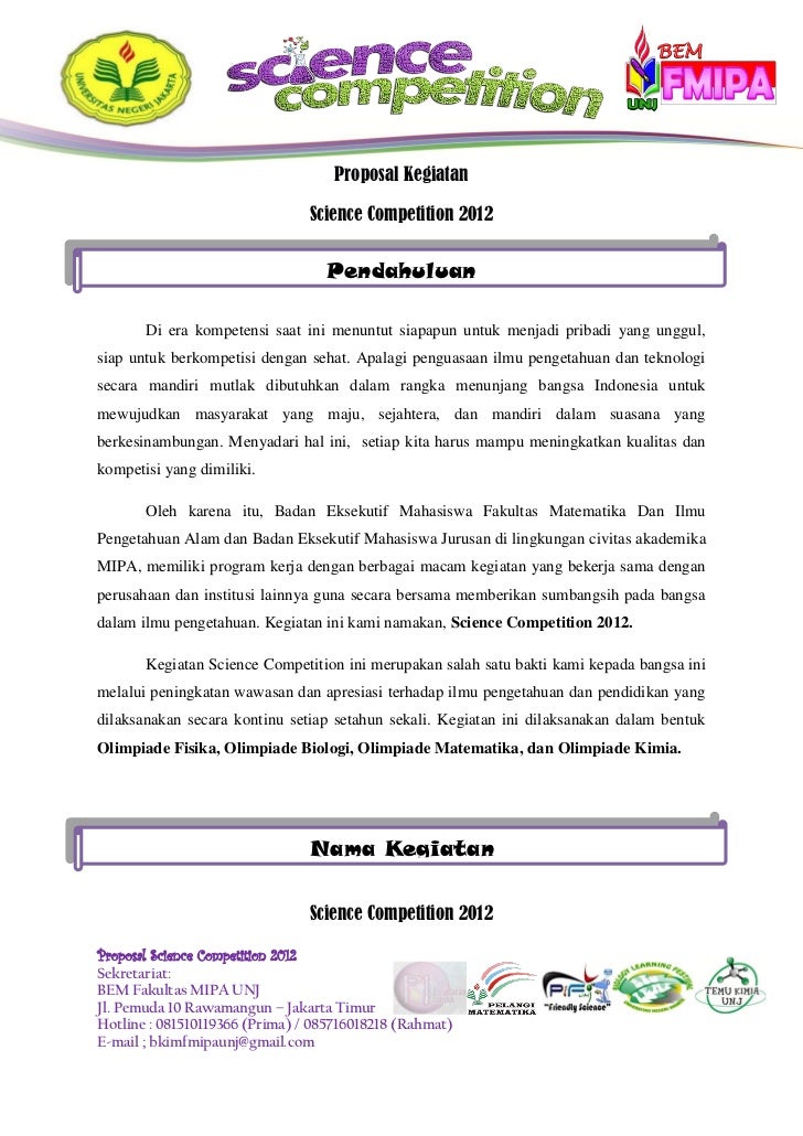 SURAT MASUK - Proposal Kegiatan Science Competition 