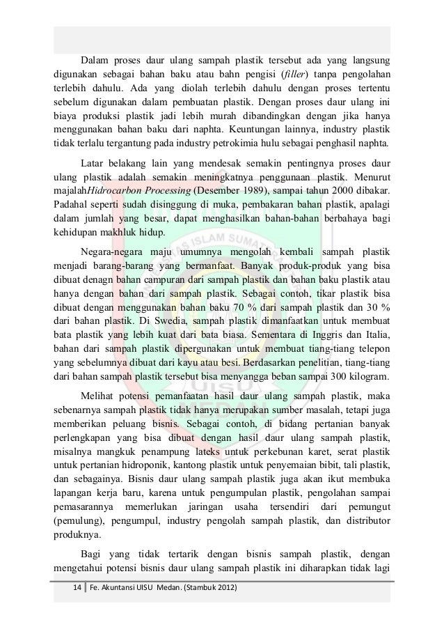 DAUR ULANG SAMPAH PLASTIK kewirausahaan