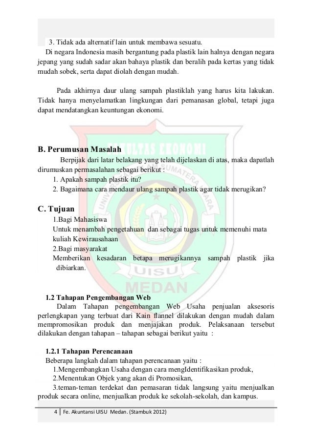 DAUR ULANG SAMPAH PLASTIK kewirausahaan