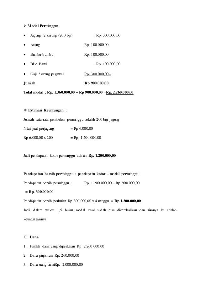 Proposal Kewirausahaan Jagung Bakar