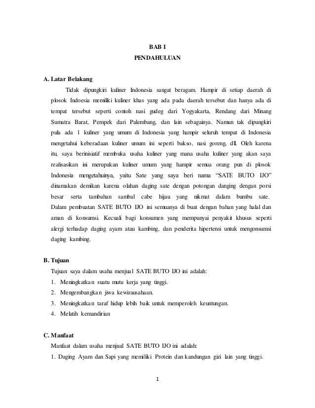 Contoh Proposal Usaha Sate Ayam