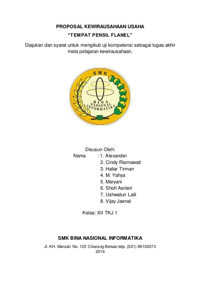 Contoh proposal ukm kewirausahaan