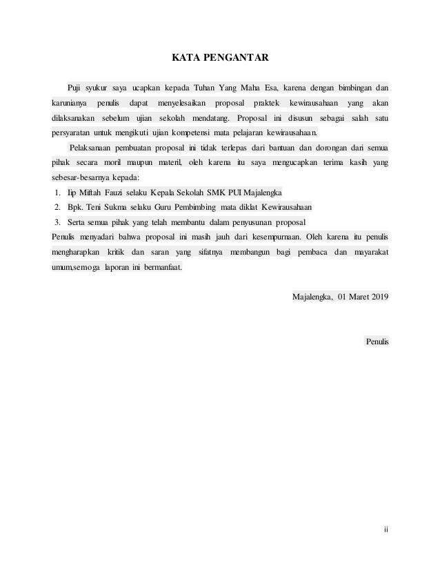 Proposal Kewirausahaan Usaha