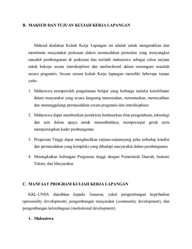 Proposal kkl ( kuliah kerja lapangan )