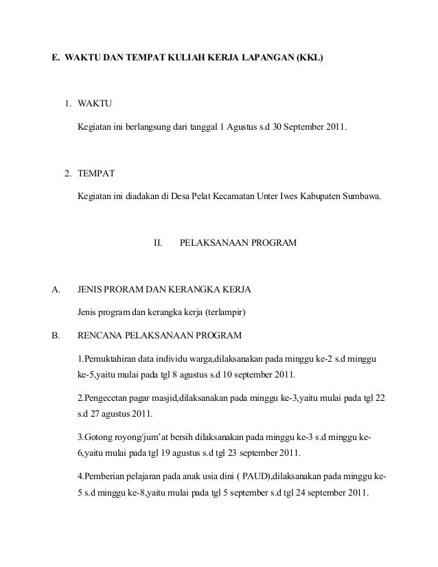 Proposal kkl ( kuliah kerja lapangan )