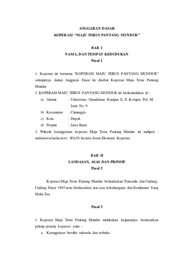 Contoh proposal koperasi simpan pinjam