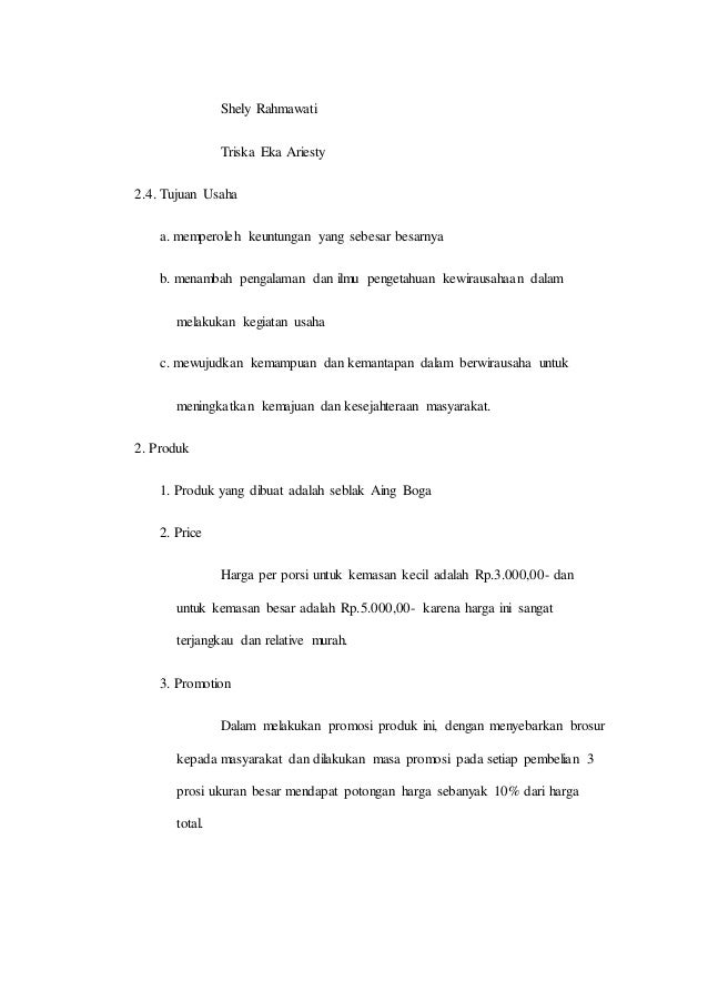 Contoh Proposal Usaha Seblak Coretan