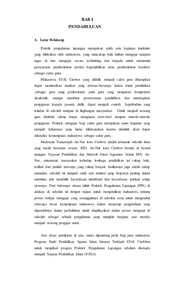 Proposal laporan ppl mts annur